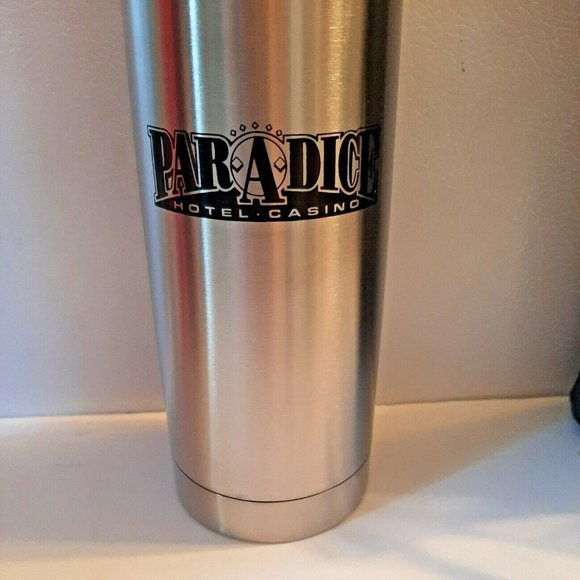 Vacuum Flask 18/10 Stainless Steel Bullet Line with Carry Bag Par-A-Dice Casino - Picture 4 of 11